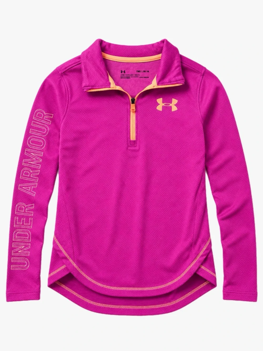 Under Armour Girls YMD Pink HeatGear 1/4 Zip Pullover Athletic Top